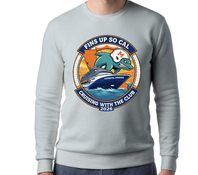 Fins Up So Cal Cruise Crew Neck Sweatshirt- Full Front logo