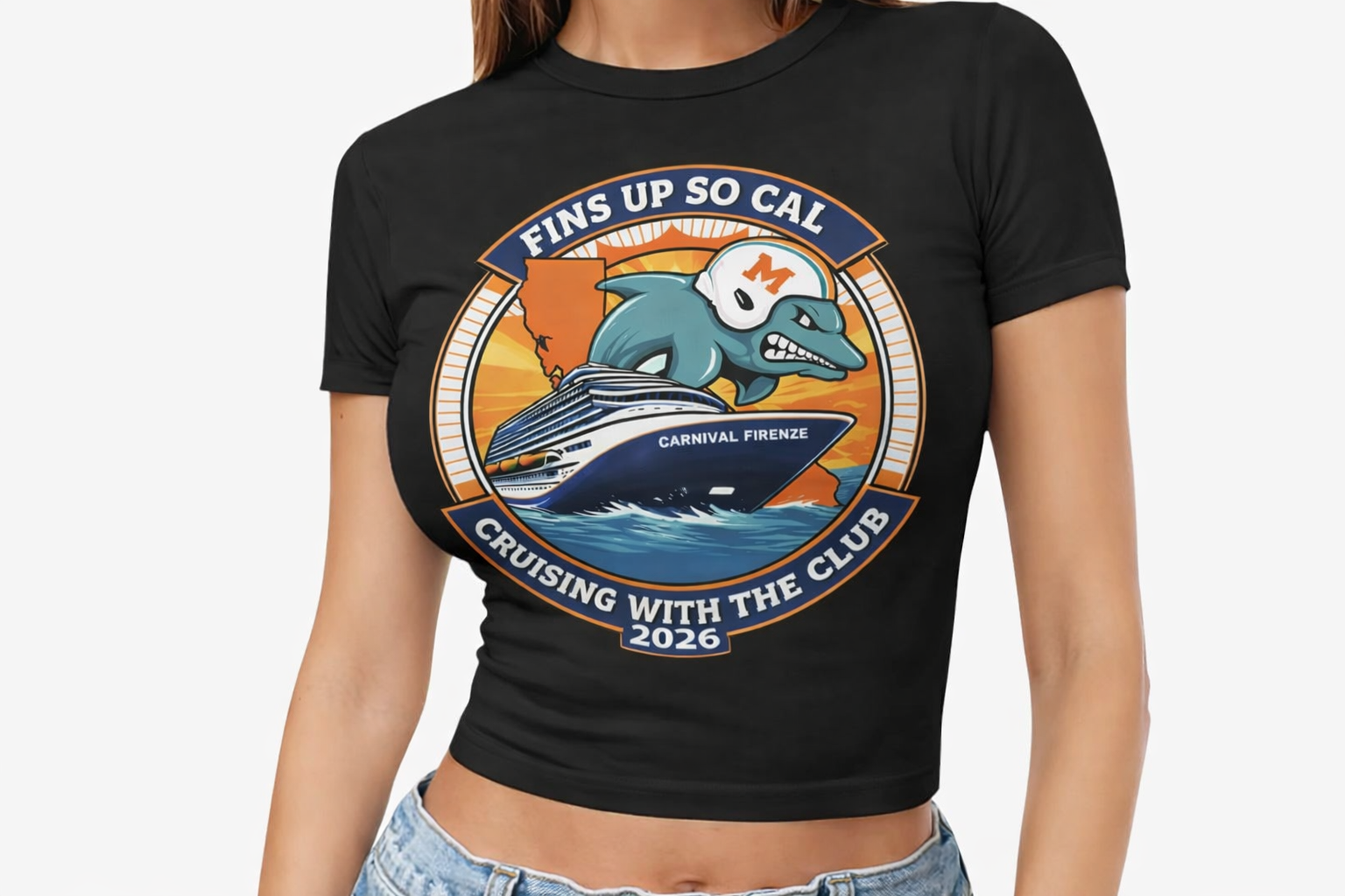 Fins Up So Cal Woman's Crop